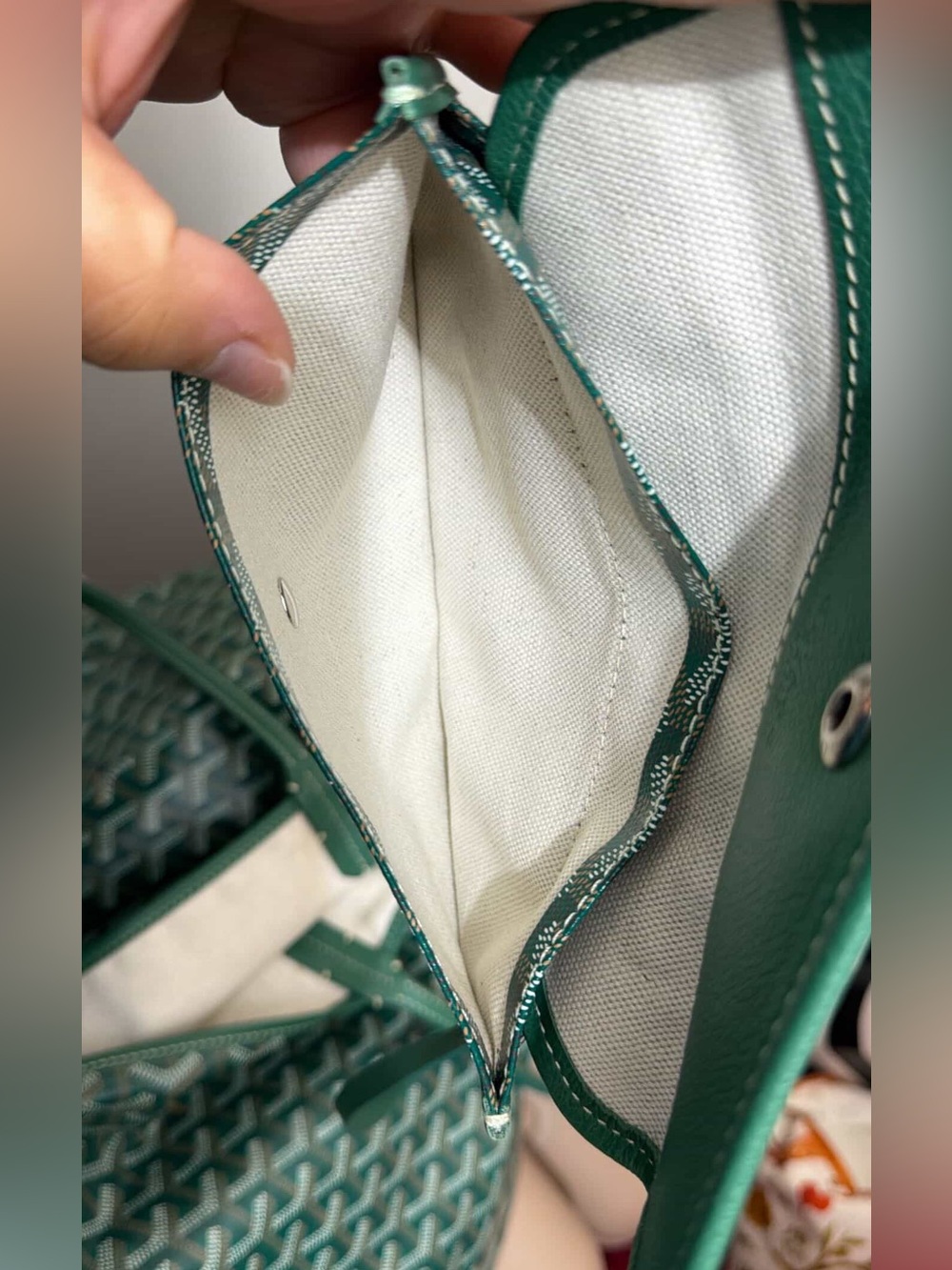 Goyard St. Louis Tote Green - Picture 13 of 14